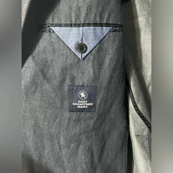 Hart Schaffner Marx Blazer Suit Jacket Sport Coat Linen Blend Blue EUC 44 - Picture 8 of 8